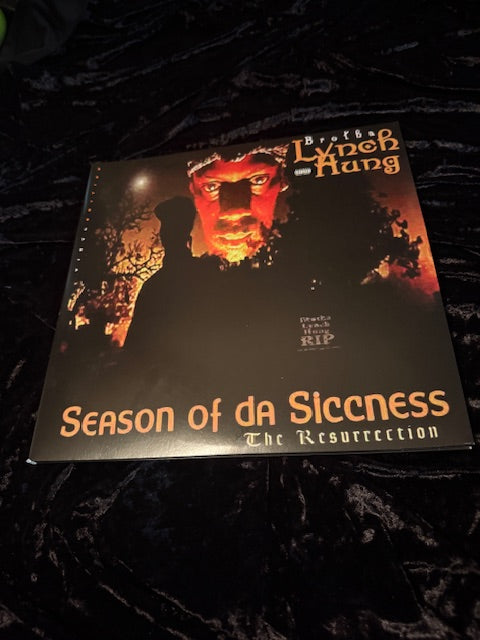 Season of Da Siccness: The Resurrection - 2LP translucent orange and yellow Vinyl records - Front Cover Autographed with Personalized Message! (Video and Picture also will be emailed of Brotha Lynch Hung signing)